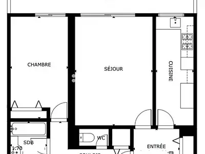 Appartement, 55 m²