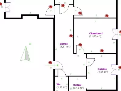 Appartement, 60 m²