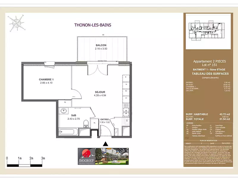 Appartement, 42,72 m²