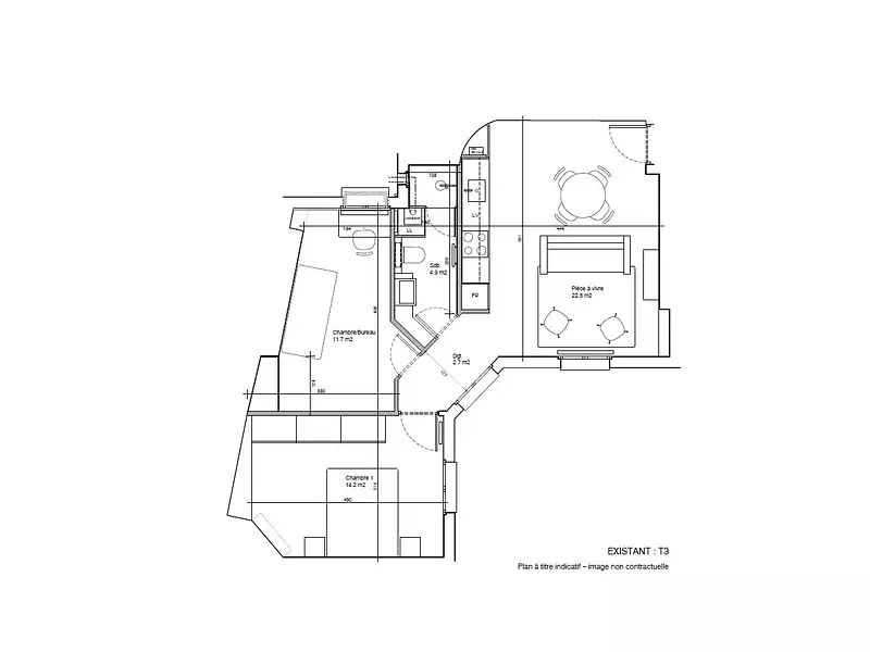 Appartement, 57 m²