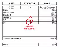 Appartement, 56,08 m²