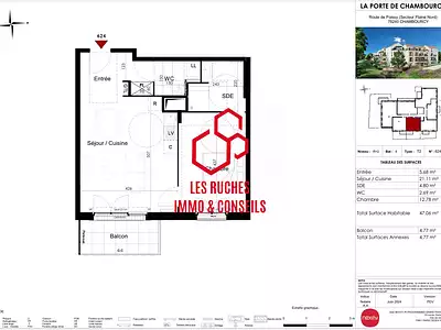 Appartement, 47,06 m²