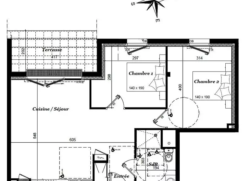 Appartement, 58 m²