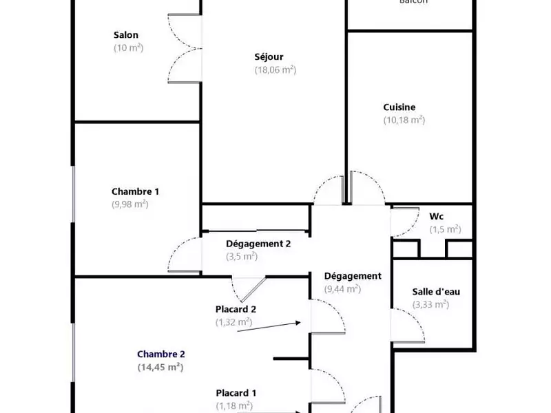 Appartement, 83 m²