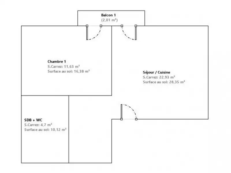 Appartement, 39 m²
