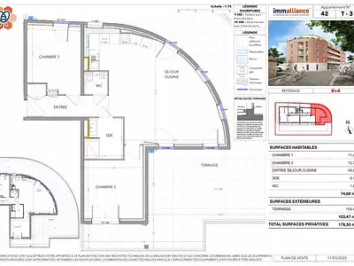 Appartement, 74,88 m²