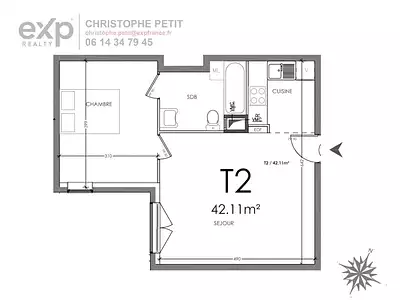Appartement, 42 m²