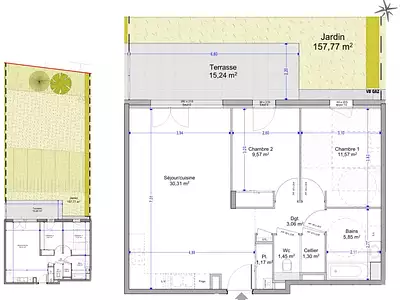 Appartement, 64 m²