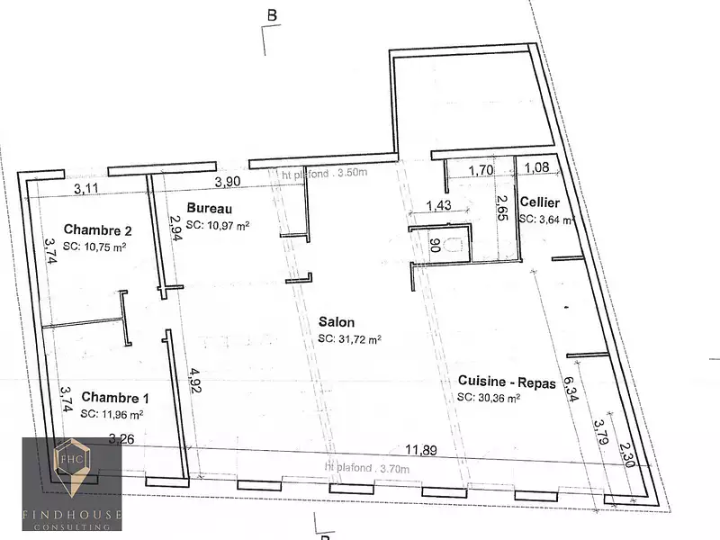 Immeuble, 300 m²