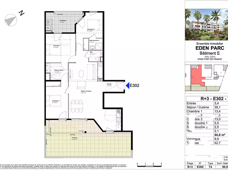 Appartement, 90,8 m²