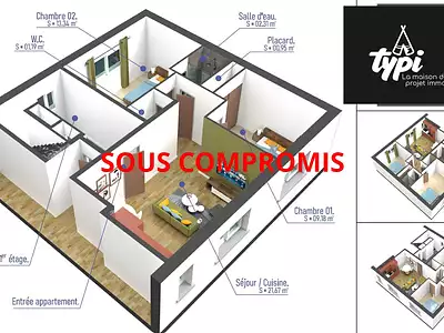 Appartement, 48,64 m²