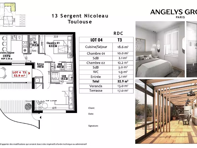 Appartement, 52 m²