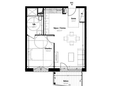 Appartement, 45 m²