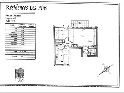 Appartement, 58,39 m²