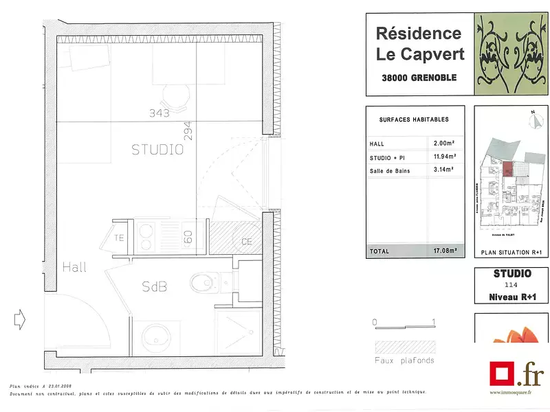 Appartement, 17,08 m²