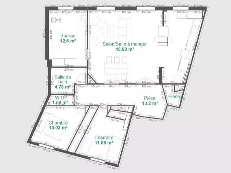 Appartement, 107 m²