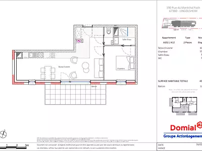 Appartement, 45 m²