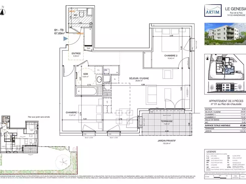 Appartement, 68 m²