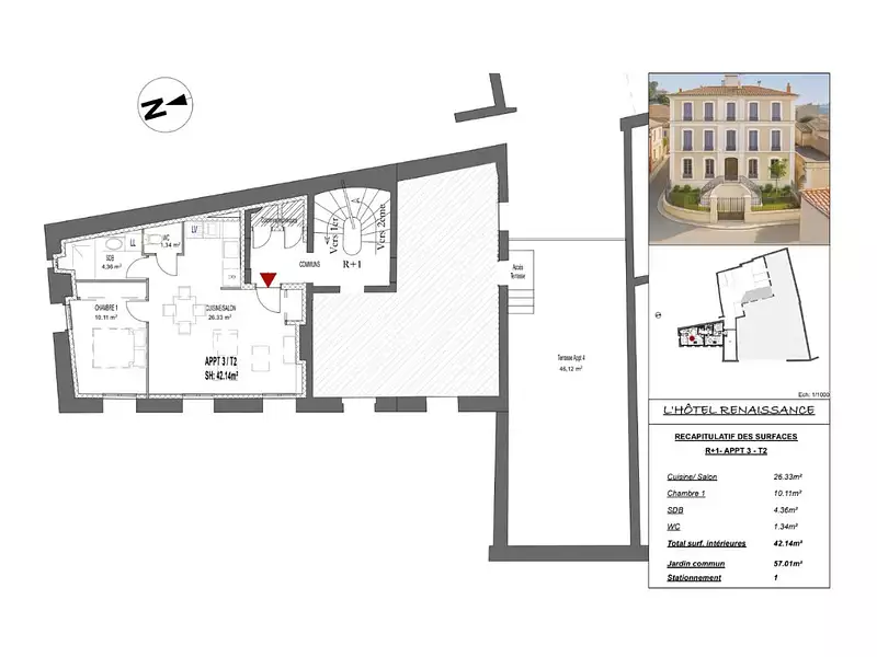 Appartement, 42 m²