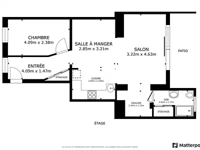 Appartement, 52,25 m²