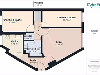 Appartement, 59 m²