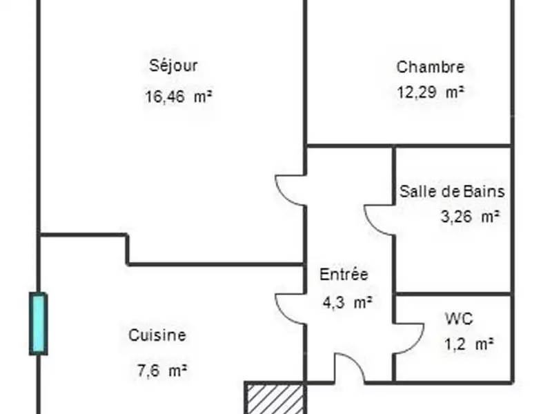 Appartement, 45 m²
