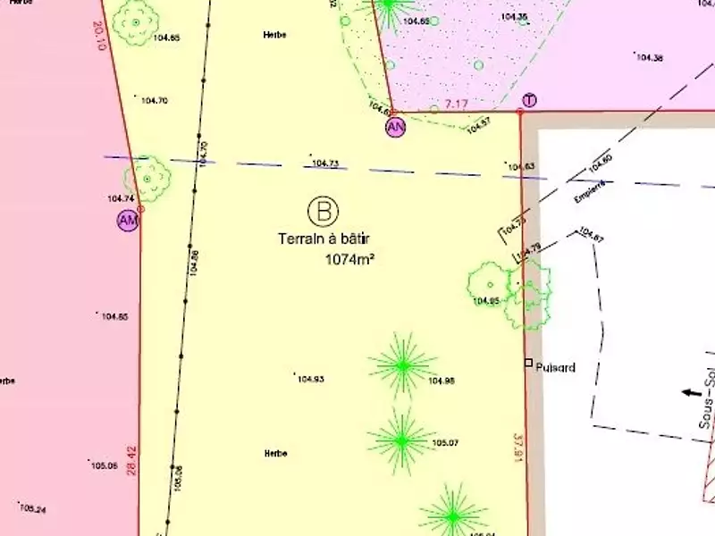Terrain, 1 074 m²