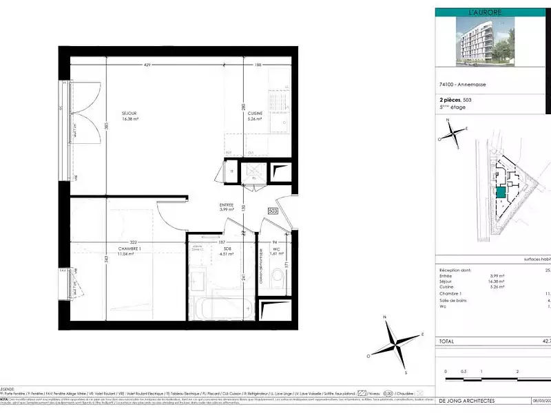 Appartement, 42,79 m²