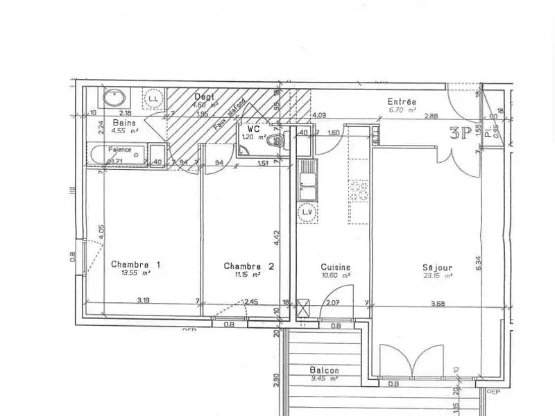 Appartement, 76 m²
