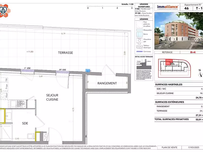 Appartement, 24,7 m²