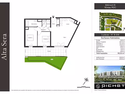 Appartement, 68,5 m²