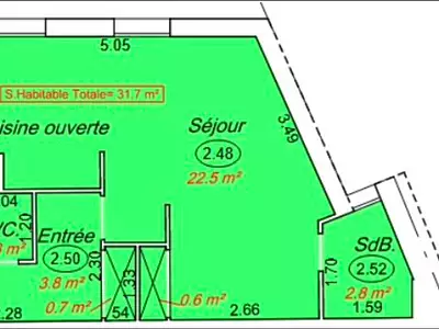 Appartement, 31,83 m²