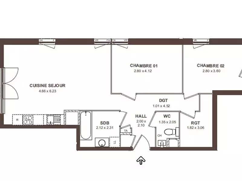 Appartement, 73,12 m²