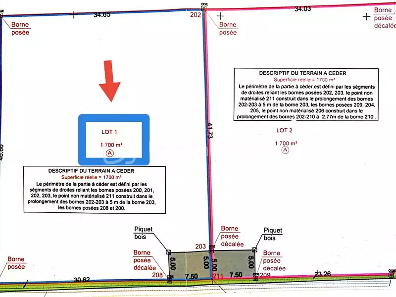 Terrain, 1 700 m²