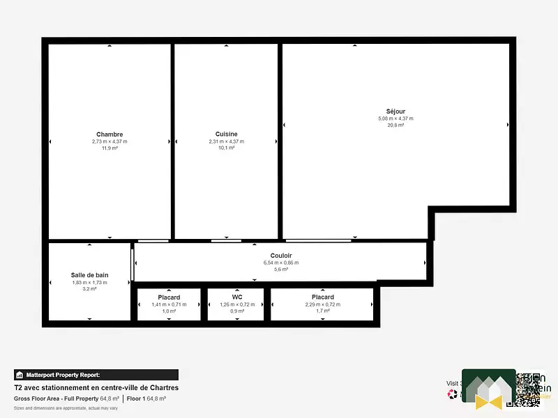 Appartement, 54,5 m²
