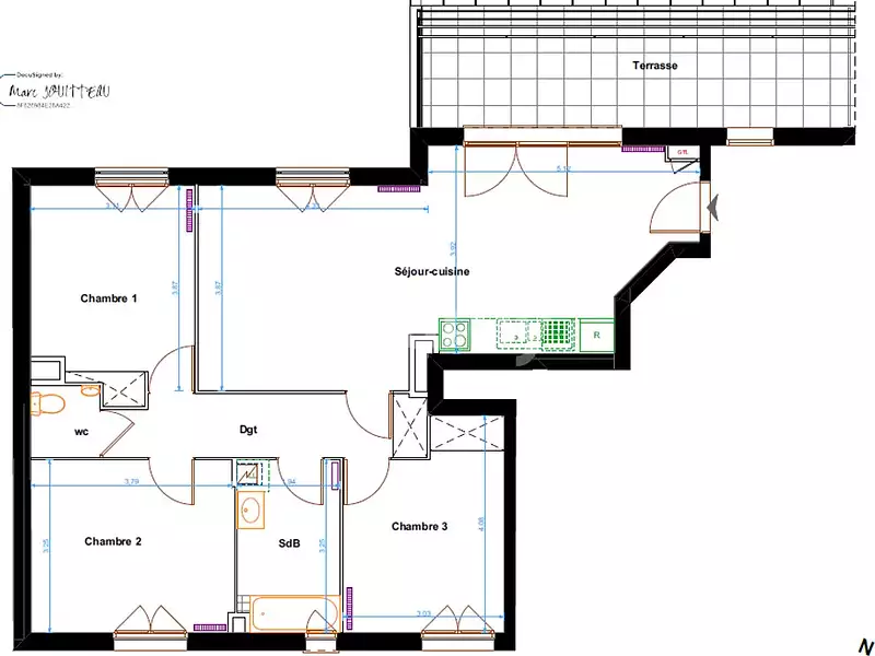 Appartement, 84,01 m²