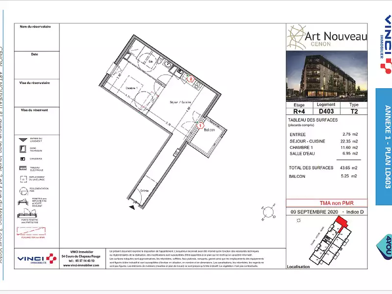 Appartement, 43,65 m²