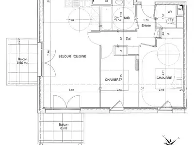 Appartement, 65,98 m²