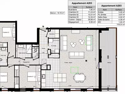 Appartement, 119 m²