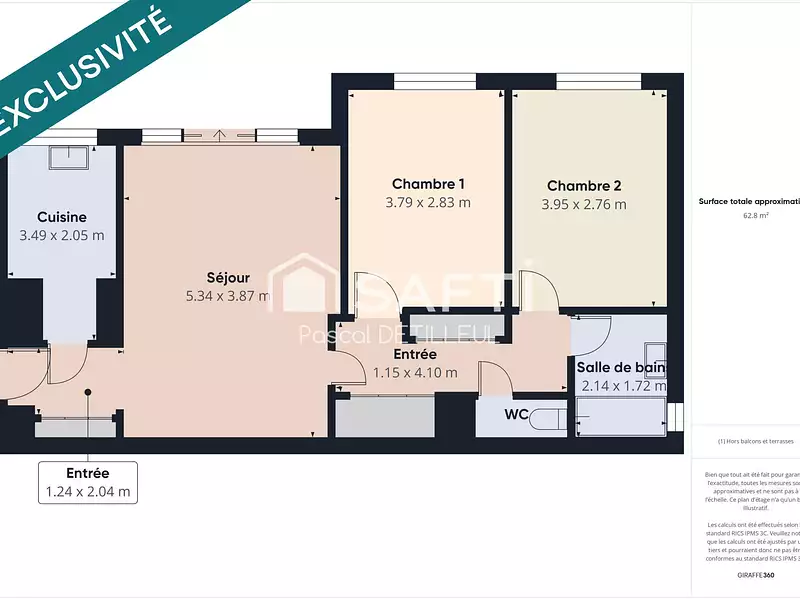 Appartement, 64 m²