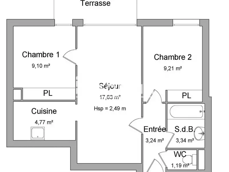 Appartement, 50 m²