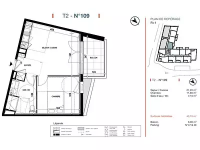 Appartement, 40,1 m²
