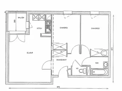 Appartement, 55 m²
