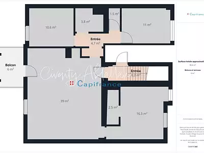 Appartement, 87 m²