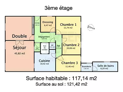 Appartement, 117,14 m²