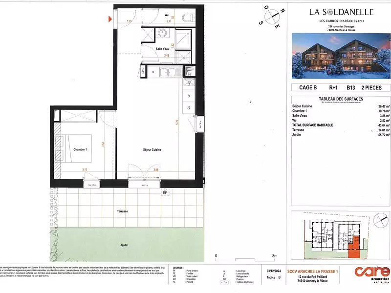 Appartement, 43,64 m²