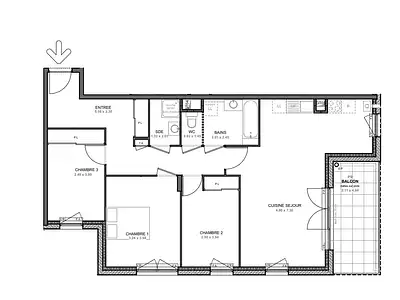 Appartement, 86,74 m²