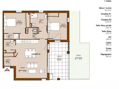 Appartement, 86 m²