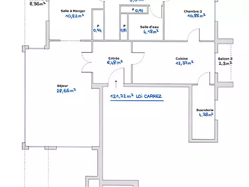 Appartement, 121,72 m²