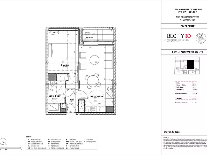 Appartement, 41,6 m²